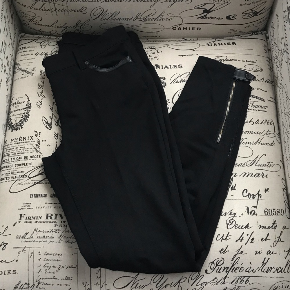 White House Black Market Black Moto Pants